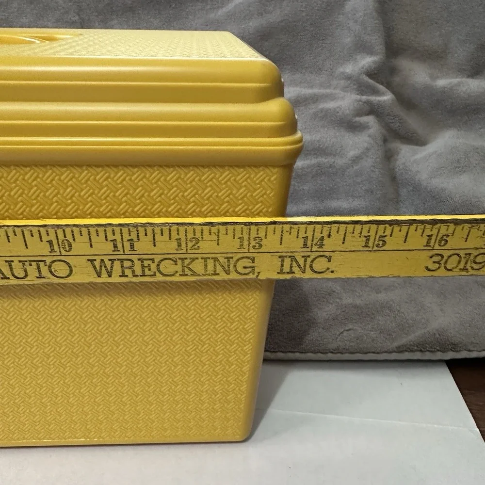 Vintage Wil-hold Wilson Mfg Corp Sewing Box W/Tray Yellow Plastic MCM